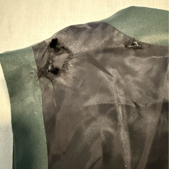 ASOS Design Wedding Skinny Waistcoat in Forest Green Micro Texture 38” - Picture 8 of 8